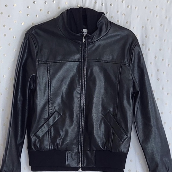 white birch Jackets & Blazers - White Birch Black Faux Leather Jacket.Size S